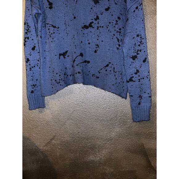 Wooden Ships GoblinCore Grunge Distressed Scandinavian Blue Splatter Sweater - Picture 13 of 16